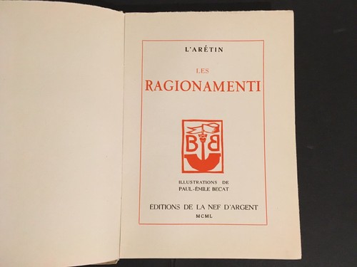 L'ARETIN - LES RAGIONAMENTI - édition complète et numérotée en un volume - Imagen 3 de 4