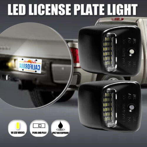 2X LED License Plate Tag Lights Assembly 6000K For Toyota Tundra 2000-2013 - Foto 22 di 22