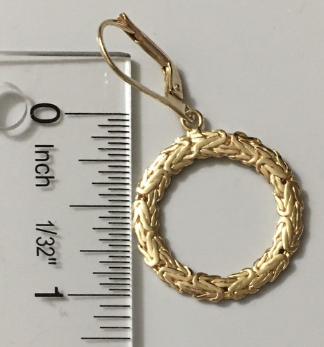 Sterlingsilber Byzantinischer Kreisreifen Ohrringe von Silber Stil Gelb Brandneu - Bild 8 von 9
