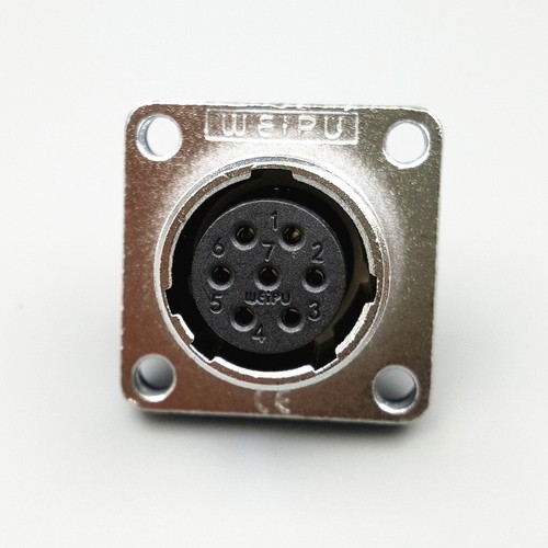 1Set WS16 7 Pins Metal Circular Plug Connector Square Flange Chassis Panel Mount - Picture 4 of 5