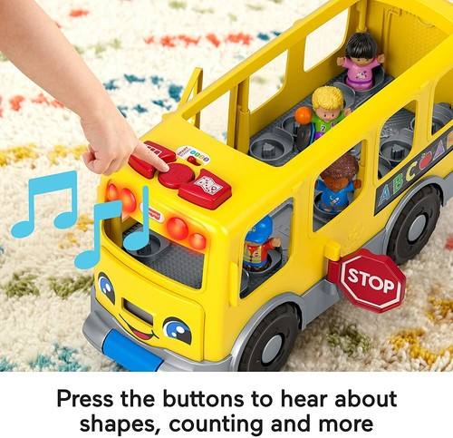Fisher-Price Little People Big Yellow School Bus, Musical Pull Toy GLT75 NEW - Picture 4 of 8