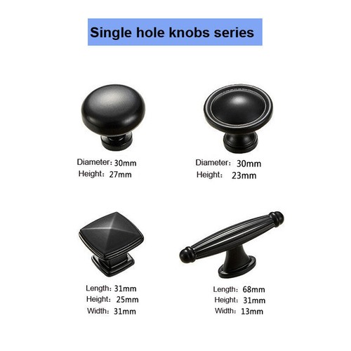 Zinc Kitchen Cabinet Handles Drawer Bar Handle Pull Knobs 96MM 128MM Matt Black - Picture 6 of 24
