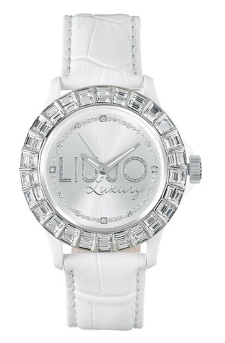 Womens Watch LIU JO Luxury BAGUETTE Genuine Leather Swarovski 10 Colors Lady DD - Picture 21 of 31