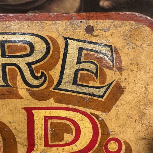 RAR - 1920er English Fairgrounds Schild - FARE 3D (3 Pence) - Holz/bemalt/doppelseitig - Bild 8 von 24