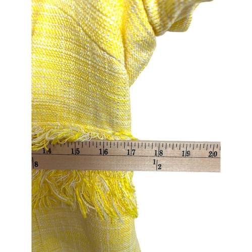 Julie Brown JB NYC Sunshine Yellow Sheath tweed Dress tiered fringe size 12 - Picture 6 of 9