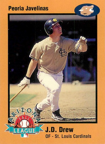 J.D. DREW 1998 Arizona League GOLD PROSPECT ROOKIE RC #12 Cardinals  - Picture 1 of 2