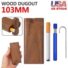 Wooden Dugout Pipe Self Cleaning Metal Bat Poker Smoking Pipe One Hitter Kit