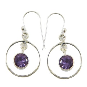 Silver-925-Earrings-Amethyst-Stone-Dangle-Earring-Formal-Stone-Jewelry-India