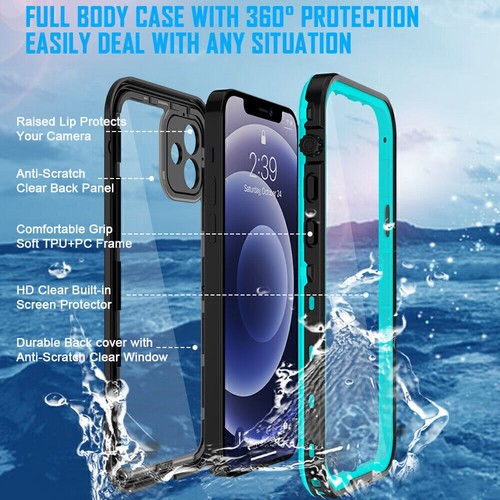 Funda impermeable para Apple iPhone 12 / Pro Max / Pro protector de pantalla a prueba de golpes - Imagen 6 de 18