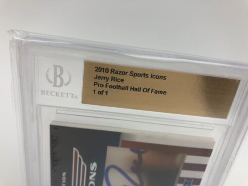 JERRY RICE 1/1 AUTO 2010 Razor CUT SIGNATURE Icons Card 49ERs HOF RARE 1 of 1 - Picture 3 of 10