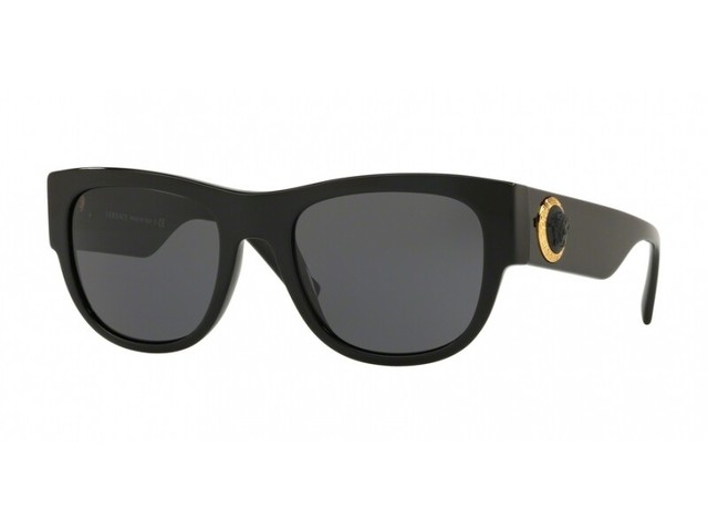 55 Noirgris De Ve4359 Soleil Carré Femme Verres Lunettes Versace Gb187 Cadre 8nONvm0w