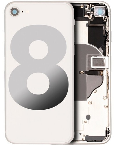 Apple iPhone 8 Back Housing Silver w/Small Components Pre-Installed OEM Grade C - Foto 1 di 7