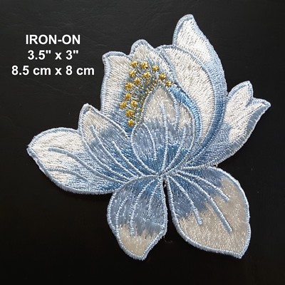 Lotus Light Pink Flower Embroidered Patch Skirt Dress Fleur Lis Iron-on Applique Lotus Light Pink Flower Embroidered Patch Skirt Dress Fleur Lis Iron-on Applique