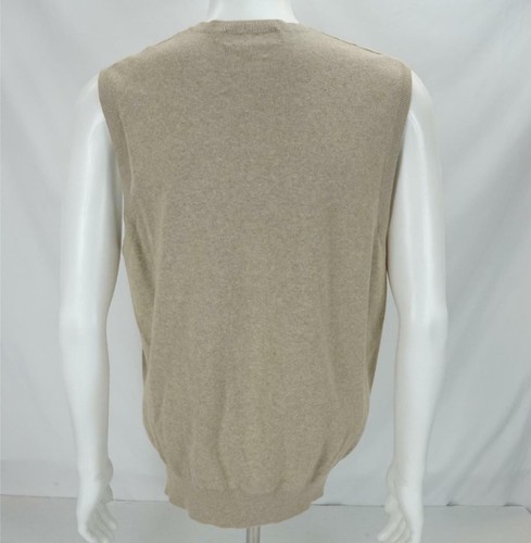 Polo Golf Ralph Lauren Cotton V-Neck Sweater Vest Beige Men's Large - Picture 2 of 6