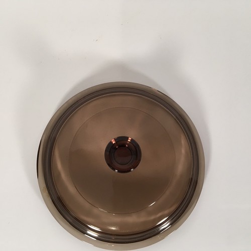Pyrex P81C Glass Replacement Lid with Flange Amber Brown Round 6" - Picture 2 of 9