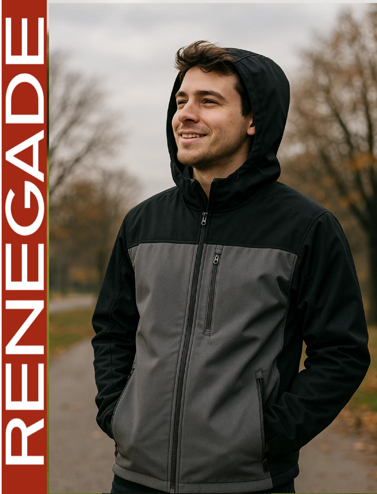 Renegade Sportswear Men’s Hooded Resistant Soft Shell Full Zip Jacket With Hood
Opens in a new windo