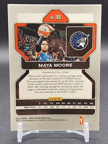 Maya Moore - 2022 WNBA Prizm - Base Set #169 W25 - Minnesota Lynx - Picture 2 of 2