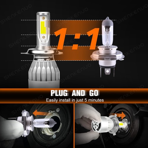 For Yamaha Majesty Vino Zuma Scooter 100W LED Super White Headlight Bulbs Lamp - Foto 4 di 12