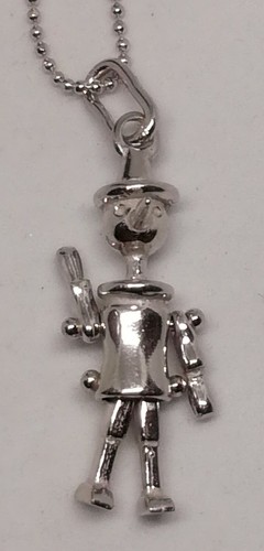 PINOCCHIO CIONDOLO ARGENTO RODIATO VINTAGE MM 11X32 SNODATO EXPLOIT - Imagen 3 de 6