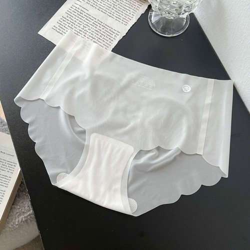 Ultra Thin Middle Waist Briefs Soft Seamless Lingerie Ice Silk Panties Daily - Picture 10 of 12