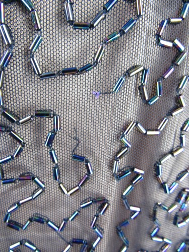 Vintage Lillie Rubin Nude Illusion Beaded Sequin Black Formal Gown Dress Sz 8 - Picture 16 of 16