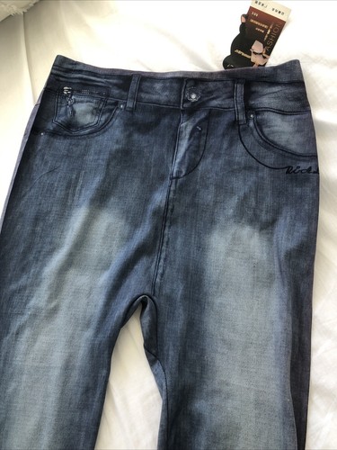 Jeggins Stretch Tights That Look Like Jeans Size 8/10/12 - Picture 2 of 4