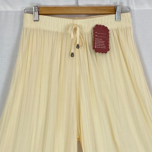 LADIES PLEATED CULOTTES WOMENS TROUSERS FLARED CROP TROUSERS 3/4 SUMMER PANTS - Picture 18 of 18