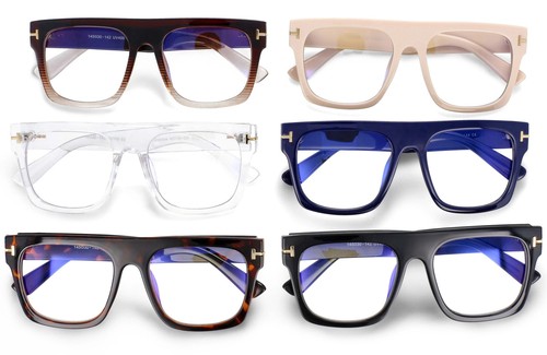 Oversized Reading Glasses Style Retro Mens Xl Square Flat-top Thick Frame - Picture 11 of 37