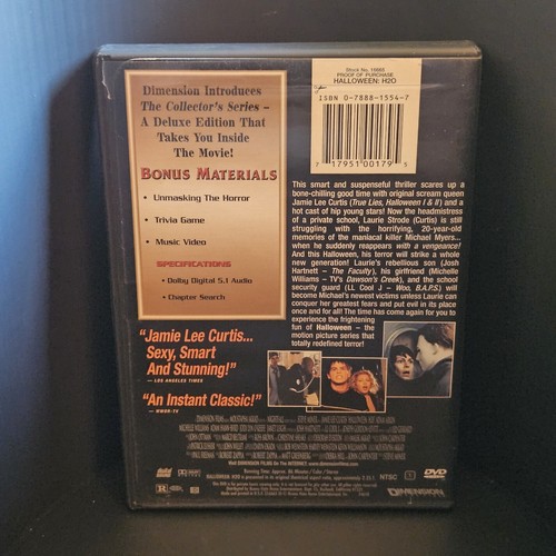 Halloween: H20 - Dimensions Collector's Series- DVD - Picture 2 of 3