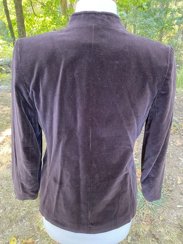 Vintage Koret of California Dark Brown Velvet Blazer Jacket 2 Button Size 8 - Picture 2 of 7