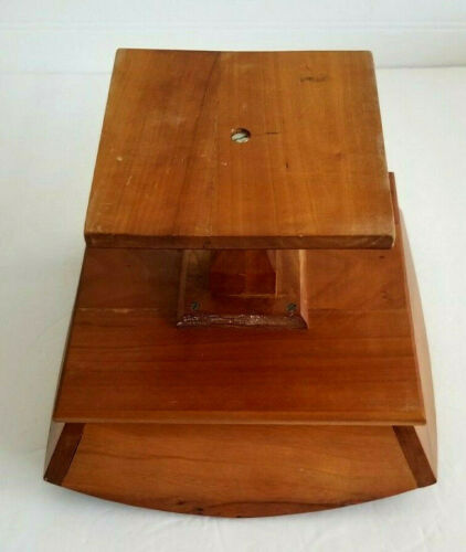 Vintage Wood Pedestal Compote Fruit Bowl Square Wooden Stand 9x9x7 - Picture 7 of 10