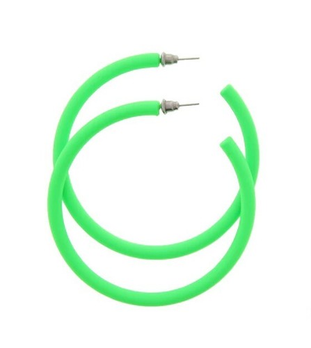 Damas Mujeres Elegante Vestido Verde Neón Amarillo Naranja Rosa Grandes Pendientes de Arro Grueso - Imagen 5 de 8