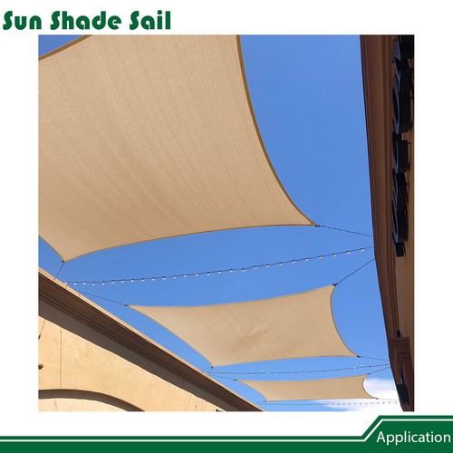 11FT Wire Rope Enhanced Sun Shade Cover Rectangle Sail For Patio Garden Balcony - Picture 32 of 42