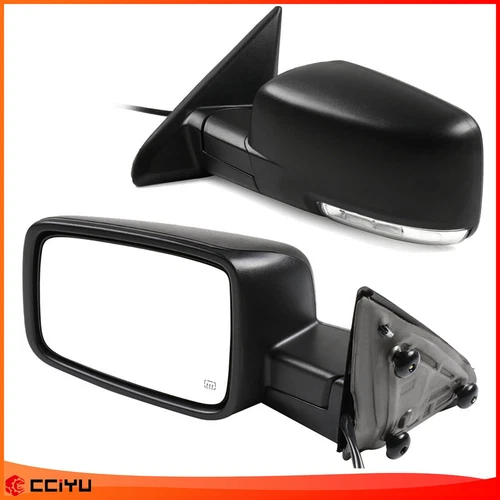 Power Heated Turn Signal Puddle Light Side Mirrors For 2009-19 Dodge Ram 1500