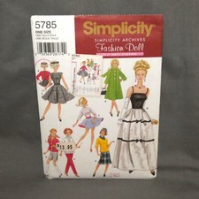Simplicity Pattern 5785 Doll Clothes for 11-1/2 inch Fashion Doll Archives