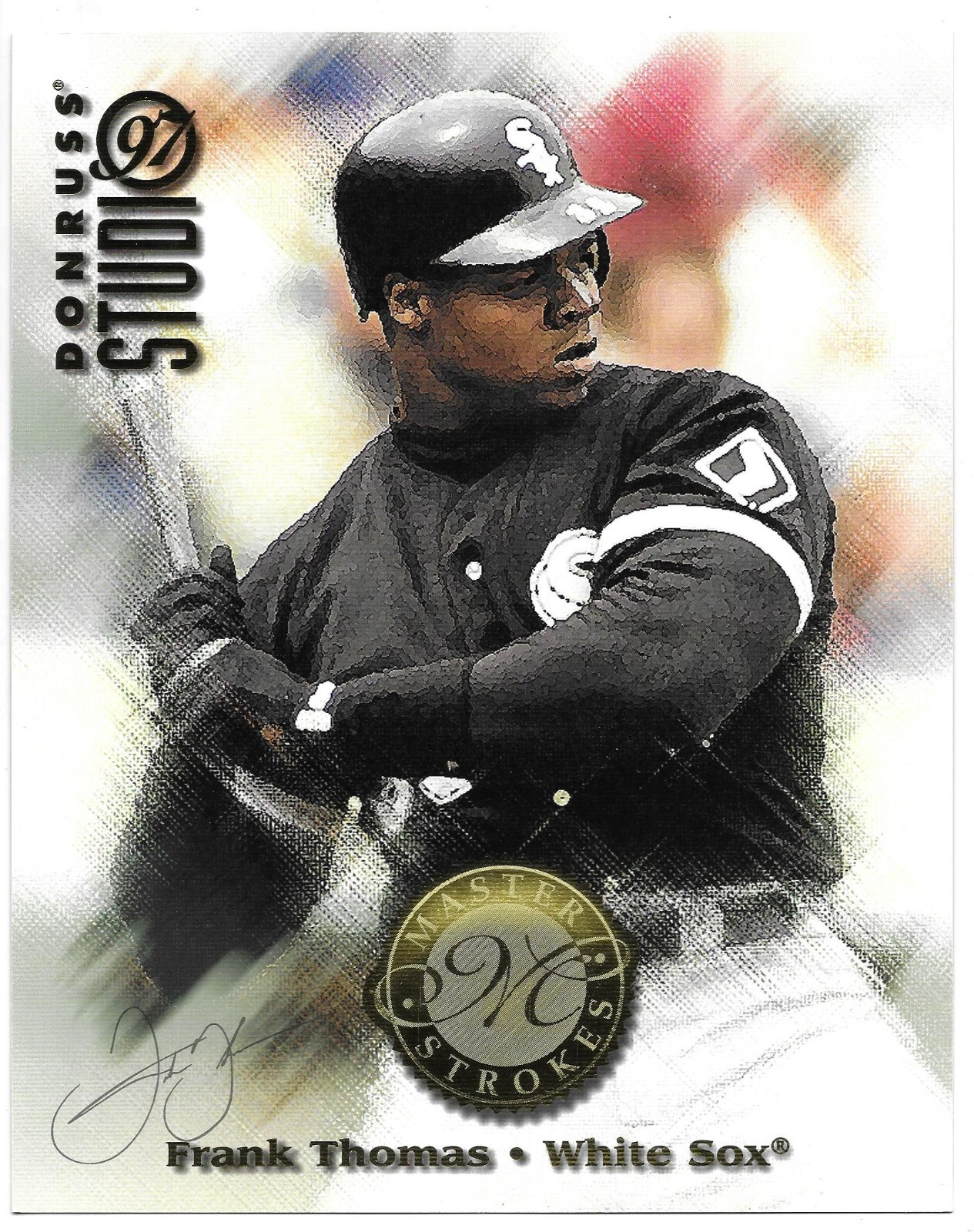 Frank Thomas 1997 DONRUSS STUDIO MLB MASTER STROKES 8X10 JUMBO CARD #5 White Sox