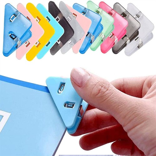 UP 200PCS Triangle Binder Clips Paper Corner Clips Prevent Books Curling AUS - Picture 6 of 12