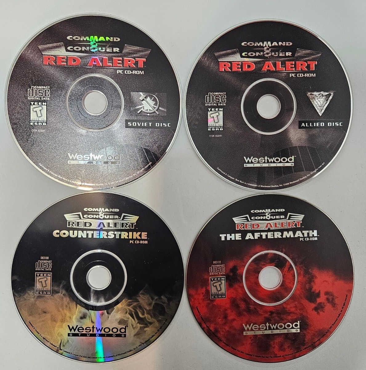 Command & Conquer Red Alert PC Discs Allied, Soviet