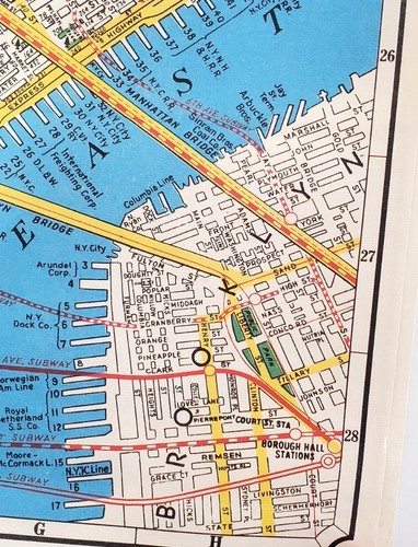Mappa di New York Numero civico e guida transito 20X28” poster vintage - ottima stampa - Foto 2 di 3