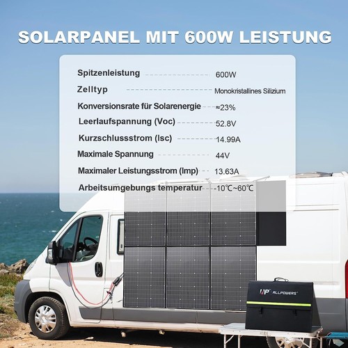600W 400W 200W 140W 100W 60W ALLPOWERS Faltbares Solarpanel für RV Off-Grid Boat - Bild 7 von 17
