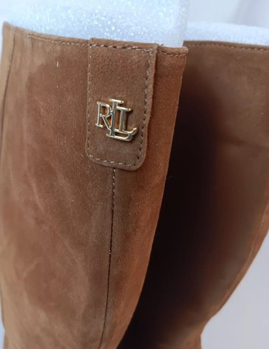 Lauren Ralph Lauren Brown Suede Knee-High Block Heel Boots Size 9.5 - Picture 6 of 8