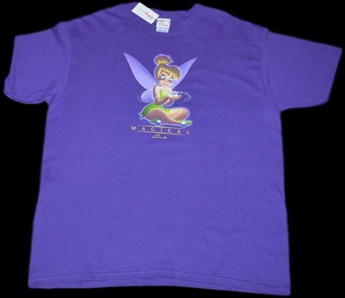 NWT DISNEY STORE "MAGICAL TINK" TINKER BELL LADIES PURPLE COTTON T-SHIRT TOP XL - Picture 3 of 10