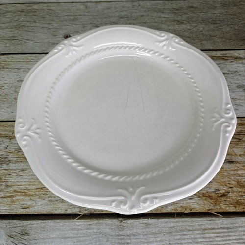 Southern Living GALLERY COLLECTION WEISS geprägt Fleur de Lys Mittagessen Teller Set 4 - Bild 8 von 21