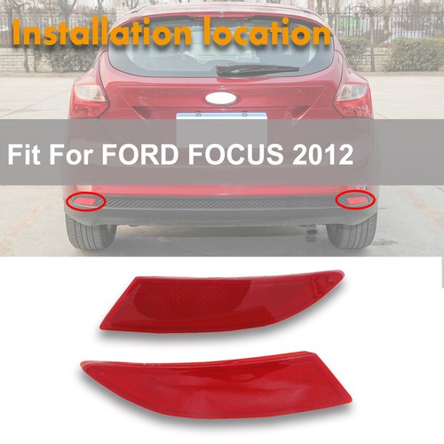 Pair Left&Right Rear Bumper Lamp Reflector Reflex Light For Ford Focus 2012-2014 - Picture 2 of 7