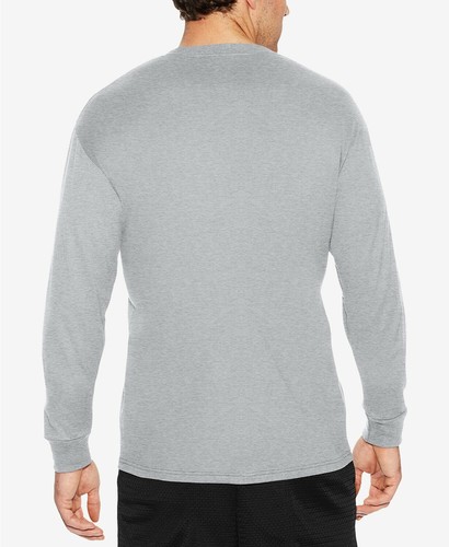 CHAMPION, Essential Men's LONG-Sleeve T shirt, NEW, Heather GRAY - Imagen 4 de 5