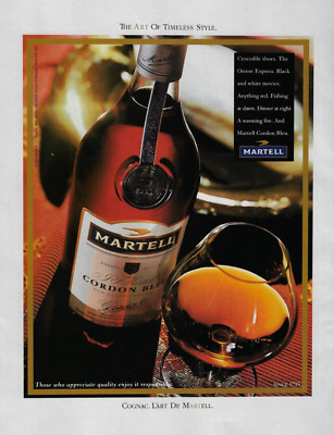 1999 Martell Cordon Bleu Cognac Art of Timeless Style Photo  Vintage PRINT AD