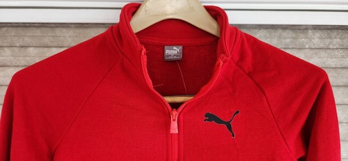 NEW Puma YM Red Long Sleeve Kid's Zipper Collar Shirt Size M (10-12) - Picture 2 of 8