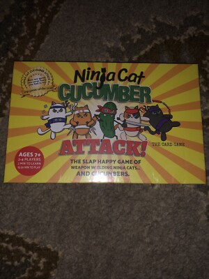 Ninja Cat Cucumber Attack! A Slap- Happy Easy Family-Friendly Party Game Sealed
