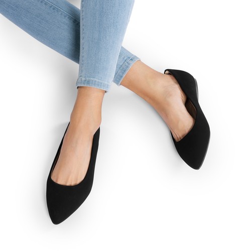 Women Slip On Ballet Flats Pointed Toe Lightweight Casual Shoes Wide Size - Picture 7 of 16