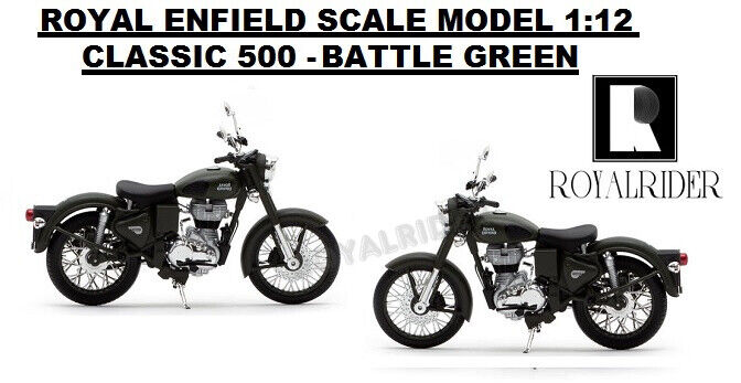 ROYAL ENFIELD " Scala Modello 1:12 Classico 500 " - Battaglia Verde